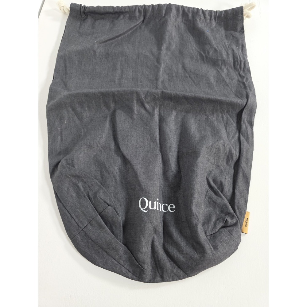 Quince Large Dust Bag Gray Queen Linen 14x19 Drawstring Storage Pouch Cover